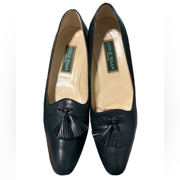 Cole Haan Blue Soft Leather Tassel Loafers Women's Size 8.5 Italy Classics - Picture 9 of 10
